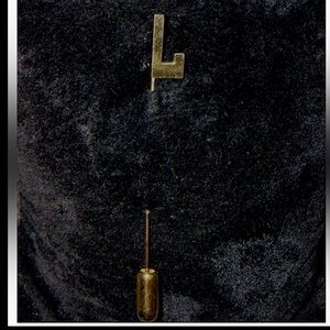 Vintage Gold Filled Lapel Stick Pin Monogram "L”